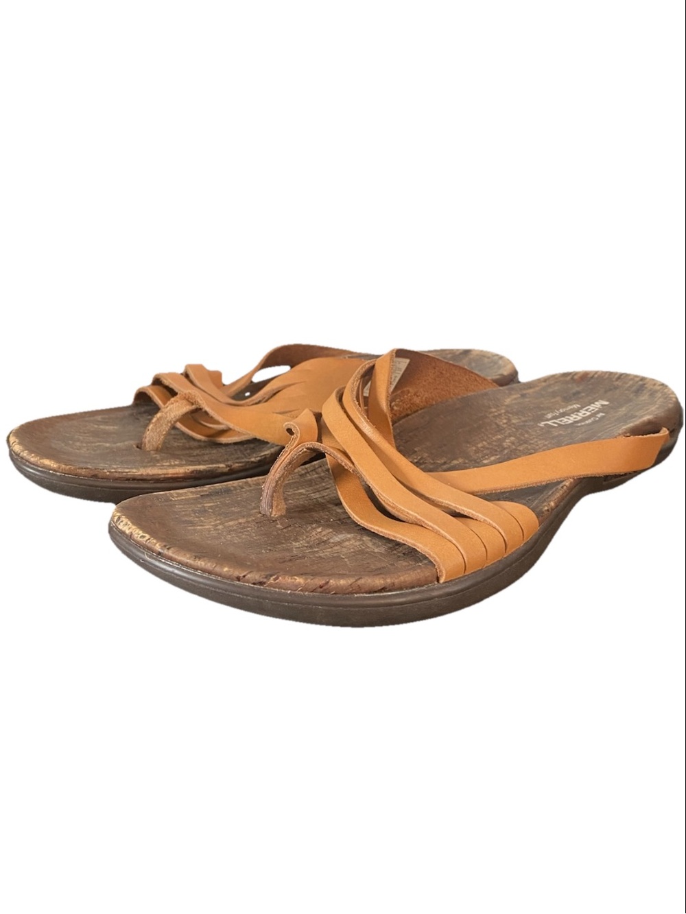 Merrell Tan Leather Multi-Strap Thong Sandals Women’s Size 8 - Picture 3 of 6